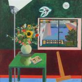 MANASSEH LEONARD Interior With Still Life And Open Book MANASSEH LEONARD Interior With Still Life And Open Book