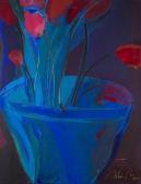 MANN Robin Tulips In A Blue Vasesigned MANN Robin Tulips In A Blue Vasesigned
