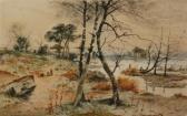 MANNERS William A Winter Scene With Silver Birch Trees MANNERS William A Winter Scene With Silver Birch Trees