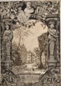 MANNFELD Bernhard K.J. Schlosshof In Heidelberg, Reich Verzierte Umradung Mit Spruch Nach Scheffel MANNFELD Bernhard K.J. Schlosshof In Heidelberg, Reich Verzierte Umradung Mit Spruch Nach Scheffel