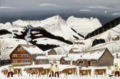 MANSER Albert Appenzeller Bauern Mit Ihrem Vieh Vor Bauernhöfen Im Winter MANSER Albert Appenzeller Bauern Mit Ihrem Vieh Vor Bauernhöfen Im Winter