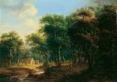 MANSKIRSCH von Jakob Waldlandschaft Mit Bachlauf Und Wanderern. MANSKIRSCH von Jakob Waldlandschaft Mit Bachlauf Und Wanderern.