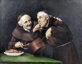 MARANTONIO Filippo Humorous Study Of Two Monks Surreptitiously Eating From A Copper Saucepan MARANTONIO Filippo Humorous Study Of Two Monks Surreptitiously Eating From A Copper Saucepan