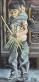 MARBREAU Adly Child Weaving A Palm Branch MARBREAU Adly Child Weaving A Palm Branch