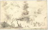 MARECHAL Jean-Baptiste Elegant Company Standing Outside The Orangery At The Chteau De Saint-cloud MARECHAL Jean-Baptiste Elegant Company Standing Outside The Orangery At The Chteau De Saint-cloud