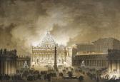 MARECHAL Jean-Baptiste Vue De Saint Pierre De Rome Illuminé MARECHAL Jean-Baptiste Vue De Saint Pierre De Rome Illuminé
