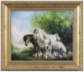 Margaret Lisle Two Horses With Foal Margaret Lisle Two Horses With Foal