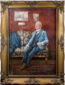 MARGOLD Frantisek Xaver Portrét Sedícího Muže S Cigárem MARGOLD Frantisek Xaver Portrét Sedícího Muže S Cigárem