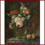 MARGRY Antoine Nature Morte Au Bouquet De Fleurs Et Fruits Sur Un Entablement MARGRY Antoine Nature Morte Au Bouquet De Fleurs Et Fruits Sur Un Entablement