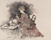 MARIANI Pompeo Donna Con Bicchiere. (lady With A Glass) MARIANI Pompeo Donna Con Bicchiere. (lady With A Glass)