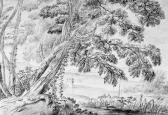 MARIETTE Pierre Jean A Wooded River Landscape, After Pietro Testa MARIETTE Pierre Jean A Wooded River Landscape, After Pietro Testa