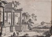 MARIETTE Pierre Jean View With Remains Of Temple And Figures MARIETTE Pierre Jean View With Remains Of Temple And Figures
