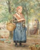 MARK L Continental Lady With Basket MARK L Continental Lady With Basket