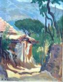 MARKOWSKI Antoni A Rural Sunlit Scene With Rustic Buildings In A Mountainous Landscape MARKOWSKI Antoni A Rural Sunlit Scene With Rustic Buildings In A Mountainous Landscape