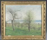 MARQUARD Otto Spring Landscape Of A River And Houses MARQUARD Otto Spring Landscape Of A River And Houses