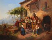 MARR Joseph Heinrich L. Feiernde Gesellschaft Vor Dem Wirtshaus MARR Joseph Heinrich L. Feiernde Gesellschaft Vor Dem Wirtshaus