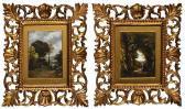 MARSH J. A Courting Couple In A Wooded Landscape MARSH J. A Courting Couple In A Wooded Landscape