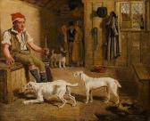 MARSHALL Lambert An Interior Scene With A Servant And Parson Jack Russell Hunt Terriers MARSHALL Lambert An Interior Scene With A Servant And Parson Jack Russell Hunt Terriers