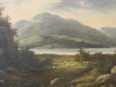 MARSHALL R. Lake District With Sheep And Mountains MARSHALL R. Lake District With Sheep And Mountains