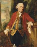 MARTIN David The Hon. John Skottowe, Governor Of St Helena, In Scarlet Coat Andgrey Embroidered Waistcoat, Holding A Cane And Letter Addressed'the Hon. John Skottowe Governor Of St. Helena', Standingthree-quarter Length In A Landscape, Shipping Off Jamestownbeyond MARTIN David The Hon. John Skottowe, Governor Of St Helena, In Scarlet Coat Andgrey Embroidered Waistcoat, Holding A Cane And Letter Addressed'the Hon. John Skottowe Governor Of St. Helena', Standingthree-quarter Length In A Landscape, Shipping Off Jamestownbeyond