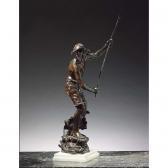 MARTIN-GAUTHEREAU André A Bronze Sculpture Of A Fisherman, French School MARTIN-GAUTHEREAU André A Bronze Sculpture Of A Fisherman, French School