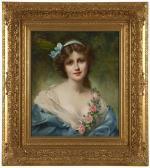 MARTIN-KAVEL Francois ''june Roses'', Portrait Of A Young Woman MARTIN-KAVEL Francois ''june Roses'', Portrait Of A Young Woman