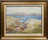 MARTIN Paul, Paulin Rocky Shore With Boat In Foreground MARTIN Paul, Paulin Rocky Shore With Boat In Foreground