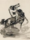 MARTINIE Berthe Tigre Attaquant Un Cheval Et Son Cavalier MARTINIE Berthe Tigre Attaquant Un Cheval Et Son Cavalier