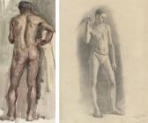 MARTIROSOV Arkadi Fyodorovitch Standing Male Nude; And A Male Nude From Behind MARTIROSOV Arkadi Fyodorovitch Standing Male Nude; And A Male Nude From Behind