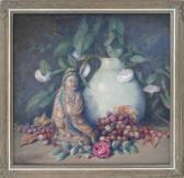MARZOLO Leo Aurelio Still Life With Guanyin Pottery Figure And Grapes MARZOLO Leo Aurelio Still Life With Guanyin Pottery Figure And Grapes