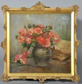 MASCHELES Grete A Vase Of Pink Carnations MASCHELES Grete A Vase Of Pink Carnations