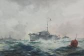 MASON Frank Henry Royal Navy Ml49 On Patrol Off Coquet Island Lighthouse MASON Frank Henry Royal Navy Ml49 On Patrol Off Coquet Island Lighthouse