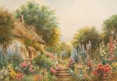 Mason G.K. Cottage Garden With Figure And Chickens Mason G.K. Cottage Garden With Figure And Chickens