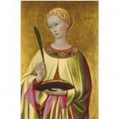 MASTER OF THE OSSERVANZA Saint Lucy, Half Length, Holding A Martyr's Palm MASTER OF THE OSSERVANZA Saint Lucy, Half Length, Holding A Martyr's Palm