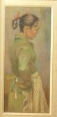 MATANIA Francesco Portrait Study Of A Woman In A Green Dress And Apron MATANIA Francesco Portrait Study Of A Woman In A Green Dress And Apron