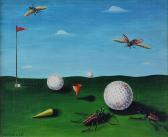 MATHELIN Lucien Untitled (surrealist Golf Scene With Insects) MATHELIN Lucien Untitled (surrealist Golf Scene With Insects)