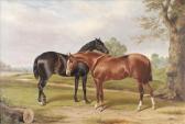 MATHEWS John Chester Bay And Chestnut Hunters In A Landscape MATHEWS John Chester Bay And Chestnut Hunters In A Landscape