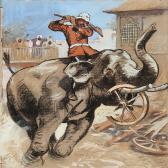 MATHIESEN Axel Scene From The Orient With A Soldier On The Back Of An Unruly Elephant MATHIESEN Axel Scene From The Orient With A Soldier On The Back Of An Unruly Elephant