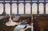 MATTHEWS Les A Fantasy Scene With A Figure In A Terraced Garden MATTHEWS Les A Fantasy Scene With A Figure In A Terraced Garden
