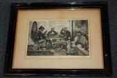 Matthews S Bar Scene With Three Figures Playing Cards Matthews S Bar Scene With Three Figures Playing Cards
