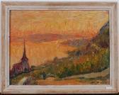 MATTHEY Octave Landscape With Church. 1941. MATTHEY Octave Landscape With Church. 1941.