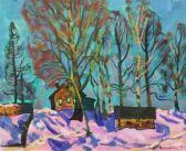 MATUSHEVSKI Yuri Farmhouse And Trees In A Landscape MATUSHEVSKI Yuri Farmhouse And Trees In A Landscape