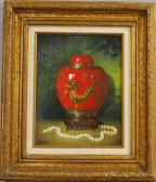 MAULDIN Jerry Still Life With Chinese Jar And Jade Beads MAULDIN Jerry Still Life With Chinese Jar And Jade Beads