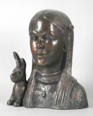 MAURER Hans Mädchen Mit Hase MAURER Hans Mädchen Mit Hase
