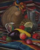MAXIM BEHAR ELY Still Life With Straw Hat And Vegetables MAXIM BEHAR ELY Still Life With Straw Hat And Vegetables