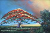MAYNOR John Florida Highwaymen Royal Poinciana At Sunrise On The Waters Edge MAYNOR John Florida Highwaymen Royal Poinciana At Sunrise On The Waters Edge