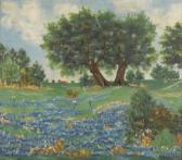 MCBRIDE BEATRICE EMILINE Untitled Bluebonnet Landscape MCBRIDE BEATRICE EMILINE Untitled Bluebonnet Landscape