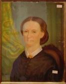 McCORMICK S. Barret Portrait Of A Woman Beside A Green Curtain McCORMICK S. Barret Portrait Of A Woman Beside A Green Curtain