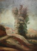 MCELLAN A A Continental Mountainous Landscape With Hamlet MCELLAN A A Continental Mountainous Landscape With Hamlet