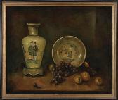 MEANS H.H. Porcelain And Fruit Still Life MEANS H.H. Porcelain And Fruit Still Life
